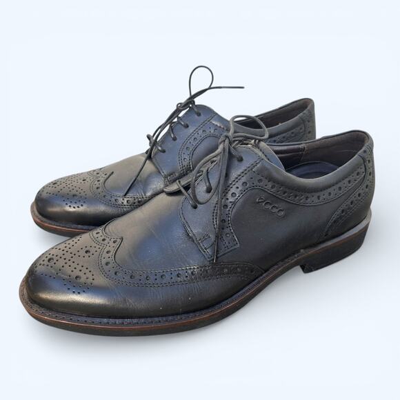 ECCO Black Leather Wingtip Oxford Dress Shoes – Men\'s Size EU 42 Preppy Comfort main image 11